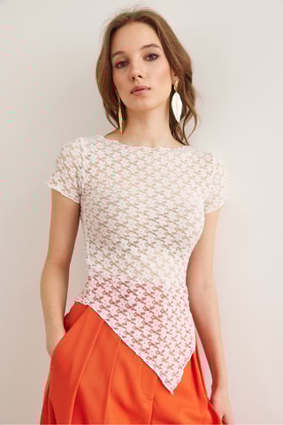 Top en dentelle - Blanc