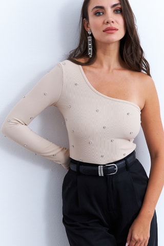 Top asymétrique - Nude