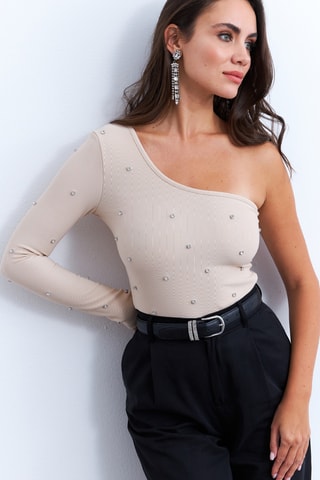 Top asymétrique - Nude