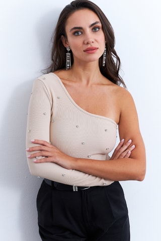 Top asymétrique - Nude