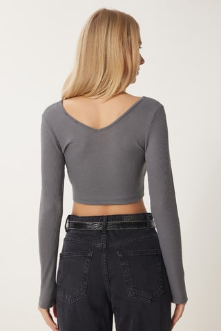 Crop top - Gris foncé