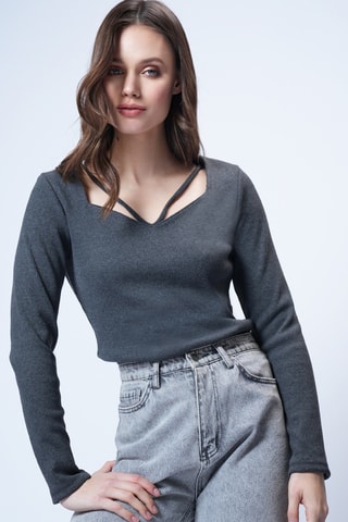 Top - Anthracite chiné