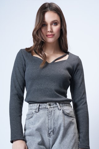 Top - Anthracite chiné