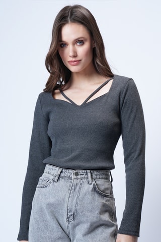 Top - Anthracite chiné
