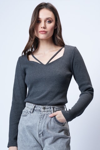 Top - Anthracite chiné