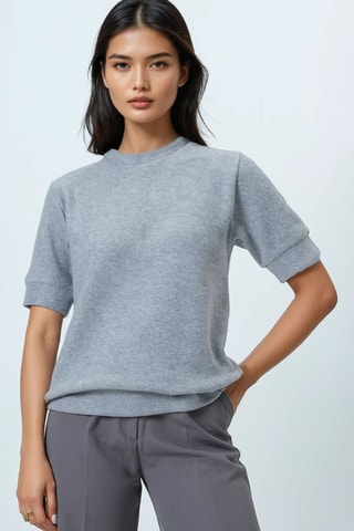 Top - Gris clair chiné