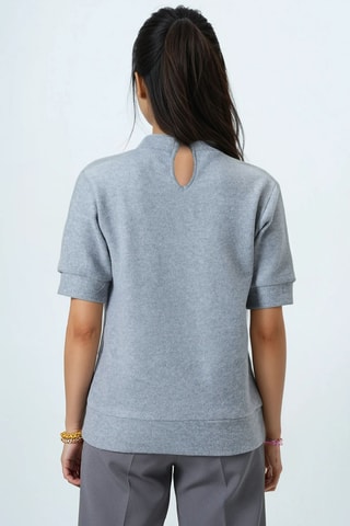 Top - Gris clair chiné