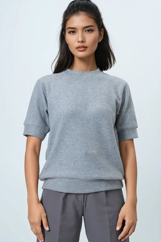 Top - Gris clair chiné