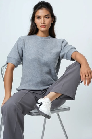 Top - Gris clair chiné