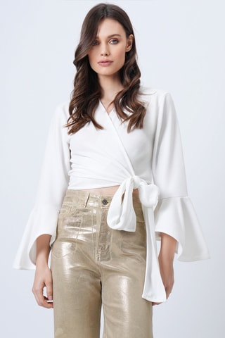 Crop top portefeuille - Blanc