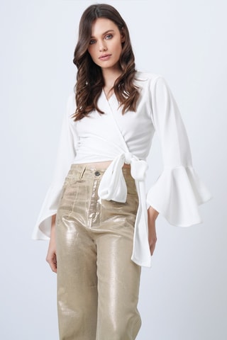 Crop top portefeuille - Blanc