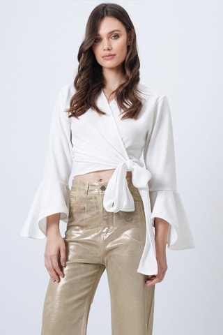 Crop top portefeuille - Blanc