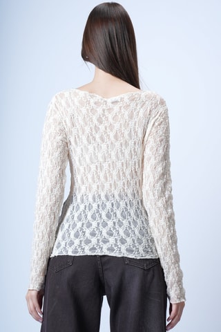 Top en dentelle - Beige