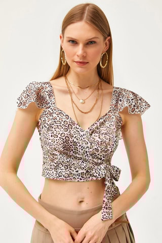 Crop top - Beige et écru