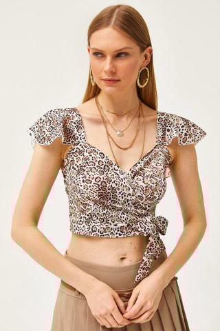 Crop top - Beige et écru