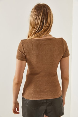 2 tops - Camel et gris clair