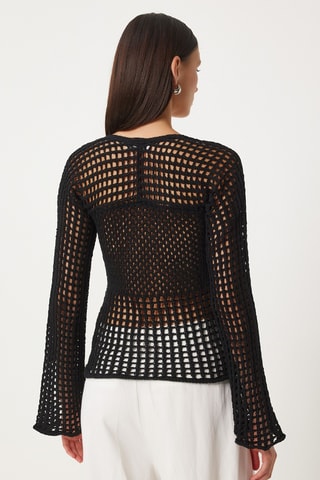 Top en crochet - Noir