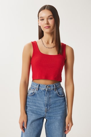 3 crop tops - Rouge et gris