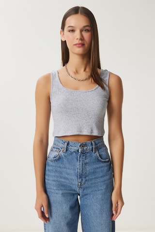 3 crop tops - Rouge et gris