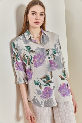 Chemisier en lin - Violet