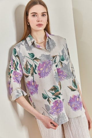 Chemisier en lin - Violet