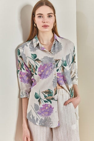 Chemisier en lin - Violet