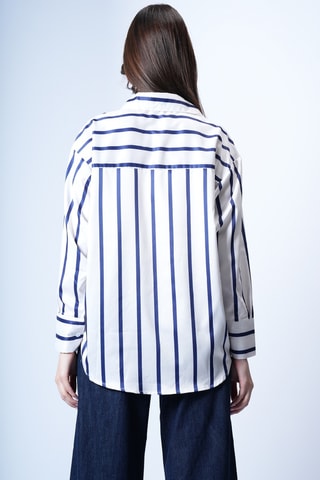 Chemisier - Bleu marine et blanc