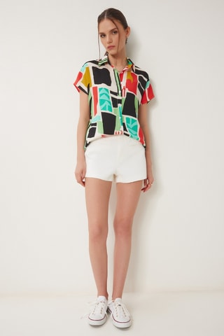 Chemisier - Noir et vert clair