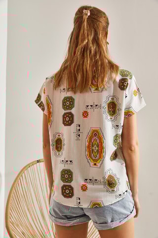 Chemisier en lin - Orange