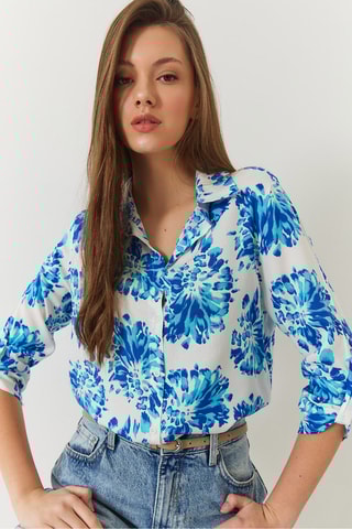 Chemisier - Bleu cobalt