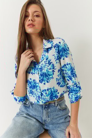 Chemisier - Bleu cobalt