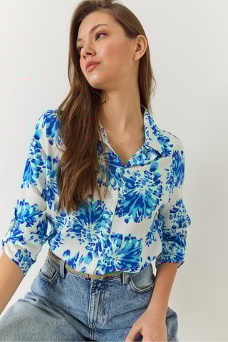 Chemisier - Bleu cobalt