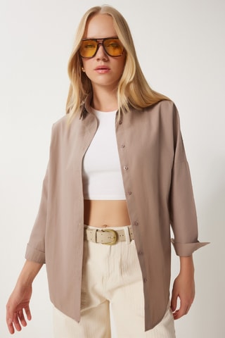 Chemisier oversize - Taupe