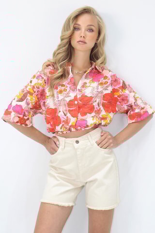 Chemisier court - Corail