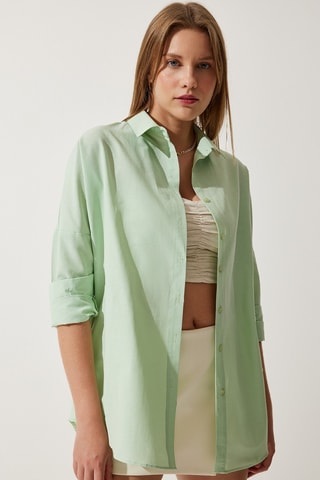 Chemisier oversize - Vert d’eau