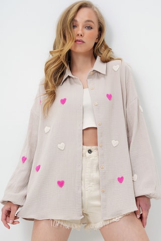 Chemisier oversize - Beige