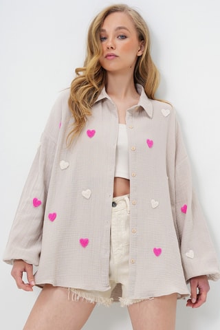 Chemisier oversize - Beige