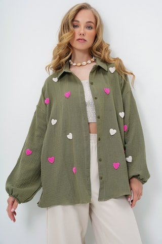 Chemisier oversize - Kaki