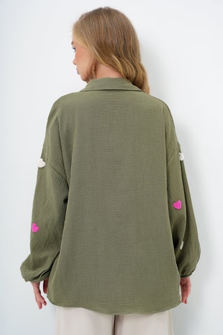 Chemisier oversize - Kaki