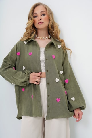 Chemisier oversize - Kaki