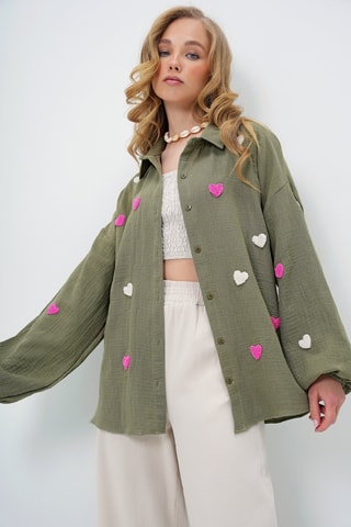 Chemisier oversize - Kaki