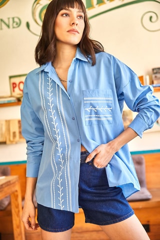 Chemisier - Bleu clair