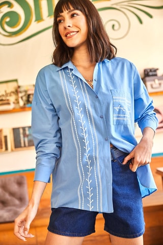 Chemisier - Bleu clair