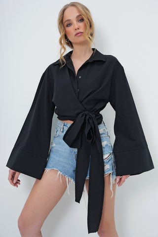 Chemisier noué - Noir
