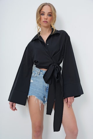 Chemisier noué - Noir