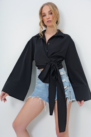 Chemisier noué - Noir