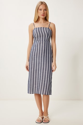 Robe droite - Bleu marine chiné