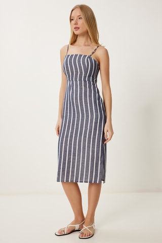 Robe droite - Bleu marine chiné