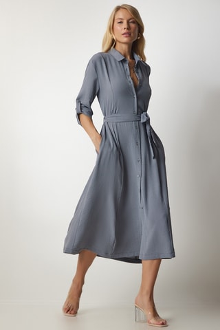 Robe chemise - Gris