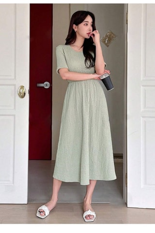 Robe midi - Vert
